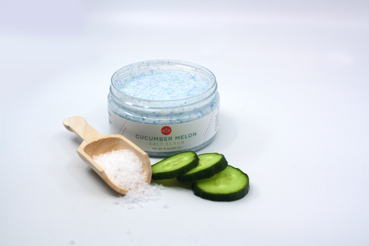 Cucumber Melon Salt Scrub (Large- 8 oz)