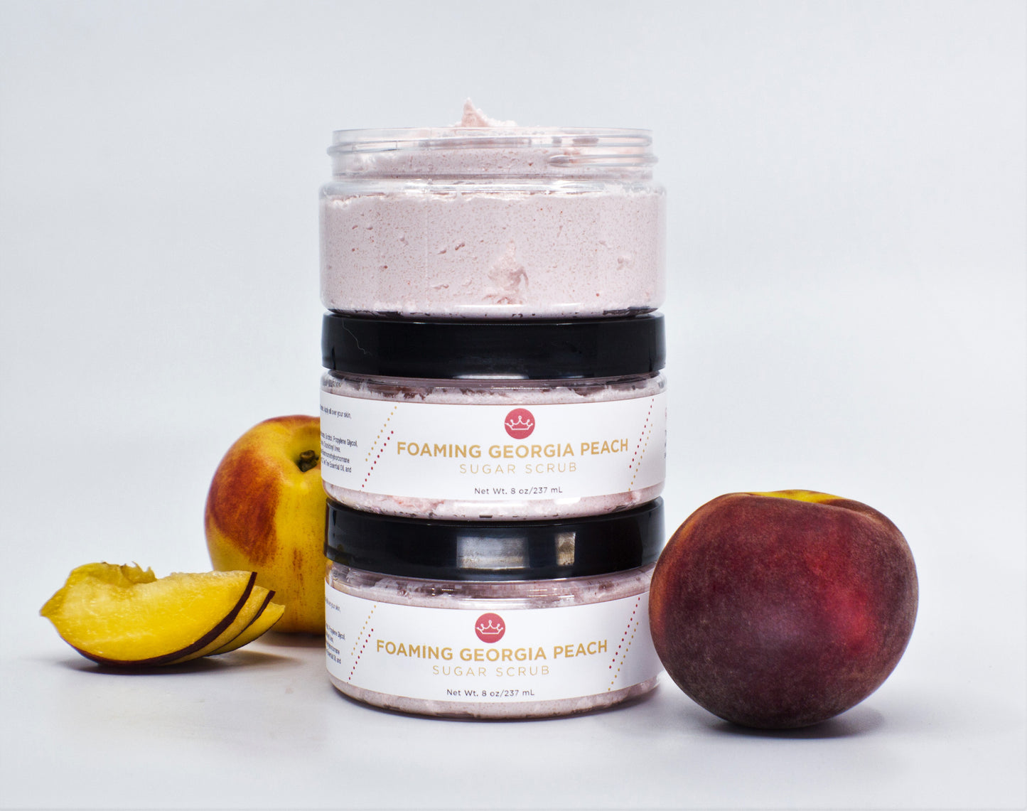 Foaming Georgia Peach Sugar Scrub (Large- 8 oz)