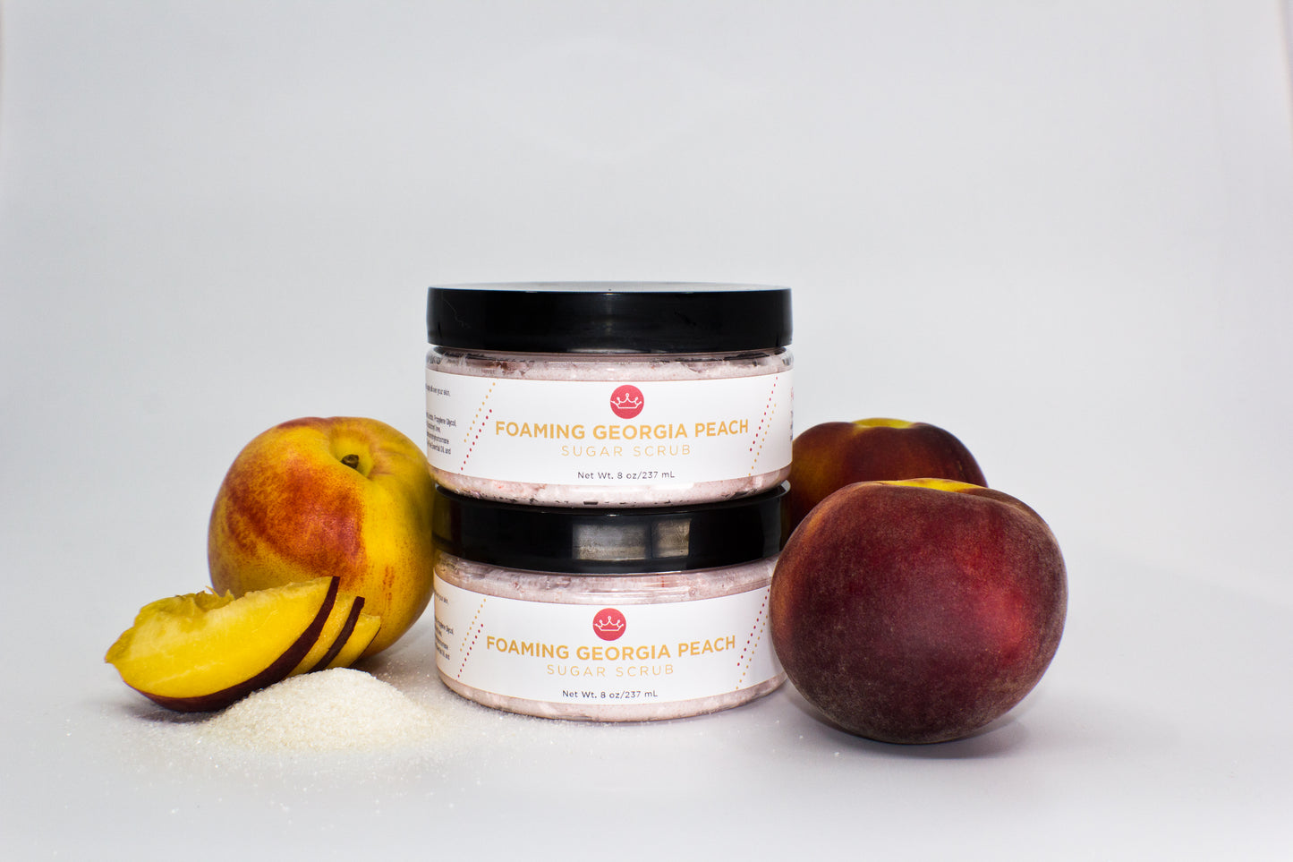 Foaming Georgia Peach Sugar Scrub (Large- 8 oz)