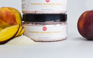 Foaming Georgia Peach Sugar Scrub (Large- 8 oz)