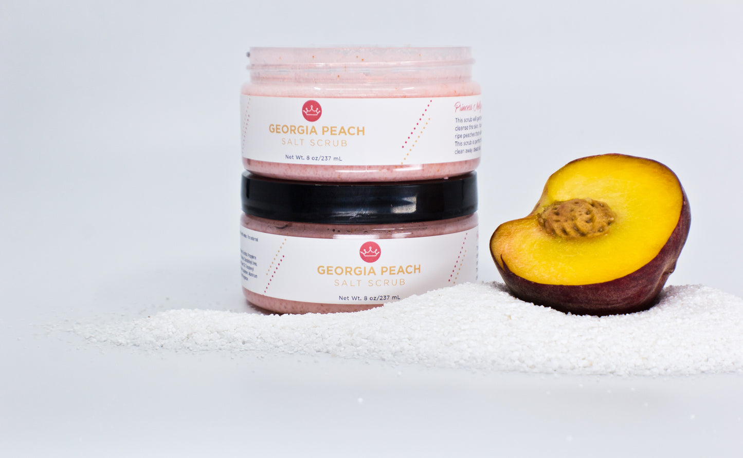 Georgia Peach Salt Scrub (Large- 8 oz)