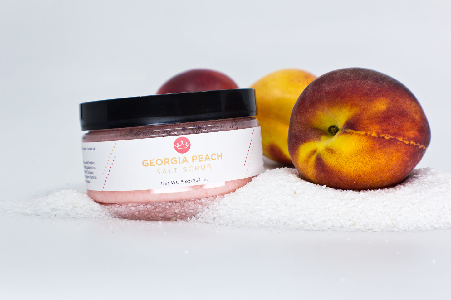 Georgia Peach Salt Scrub (Large- 8 oz)